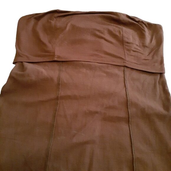 Free People Beach Strapless Dress Smocked Back L Brown Bathing Suit Cover - Picture 4 of 7